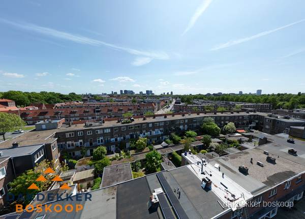 Luchtfoto van daken en dakgoten in Boskoop