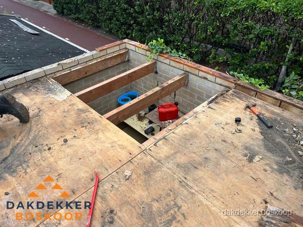 Plat dak vervangen met open constructie in Boskoop Plat dak vervangen met open constructie in Boskoop